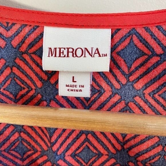 Merona red/black geometric patterned dress - Picture 5 of 5